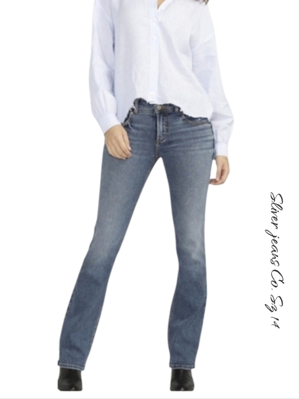 Silver jeans Co. Suki Mid Rise Slim Bootcut Jeans sz 14